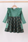 Forest velvet ruffle dress