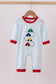 Blue car embroidery gingham romper