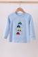 Blue car embroidery top
