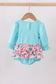 Blue christmas santa claus applique ruffle bubble