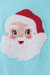 Blue christmas santa claus applique ruffle pants set