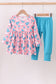 Pink christmas tree snowman dress set