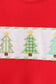 Red christmas tree embroidery pants set