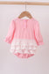Pink bow embroidery ruffle bubble