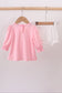 Pink bow embroidery ruffle bloomer set
