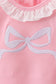 Pink bow embroidery ruffle bloomer set