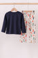 Navy nativity french knot pants set