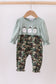 Camouflage santa claus applique ruffle romper