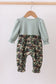 Camouflage santa claus applique ruffle romper