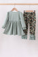 Camouflage santa claus applique ruffle pants set