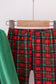 Green christmas tree applique velvet pants set