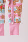 Pink christmas gingerbread bamboo pajamas zipper romper