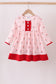 Christmas santa claus print ruffle dress