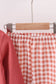 Gingham corduroy pants set