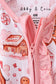 Gingerbread house ruffle bamboo pajmas zipper romper
