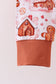 Brown gingerbread house bamboo pajmas romper