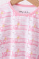 Pink train bamboo pajamas set