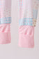 Pink floral checkered bamboo pajamas zipper romper