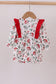 Red santa claus embroidery ruffle bubble