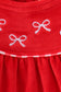 Red bow embroidery velvet bloomer set