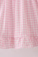 Pink bow embroidery gingham ruffle bloomer set