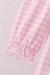 Pink bow embroidery gingham ruffle dress