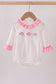 Pink santa claus embroidery ruffle bubble