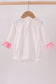 Pink santa claus embroidery ruffle bubble
