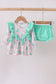 Pink christmas tree ruffle bloomer set