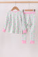 Pink christmas tree bamboo pajama set
