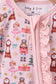 Nutcracker print bamboo ruffle zipper romper