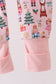 Nutcracker print bamboo ruffle zipper romper