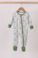 Green christmas tree print romper