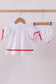White santa claus smocked bloomer set
