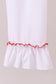 White santa claus smocked ruffle pants set