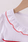 White wreath smocked ruffle dress