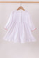 White wreath smocked ruffle dress