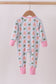 Pink christmas tree bamboo ruffle romper