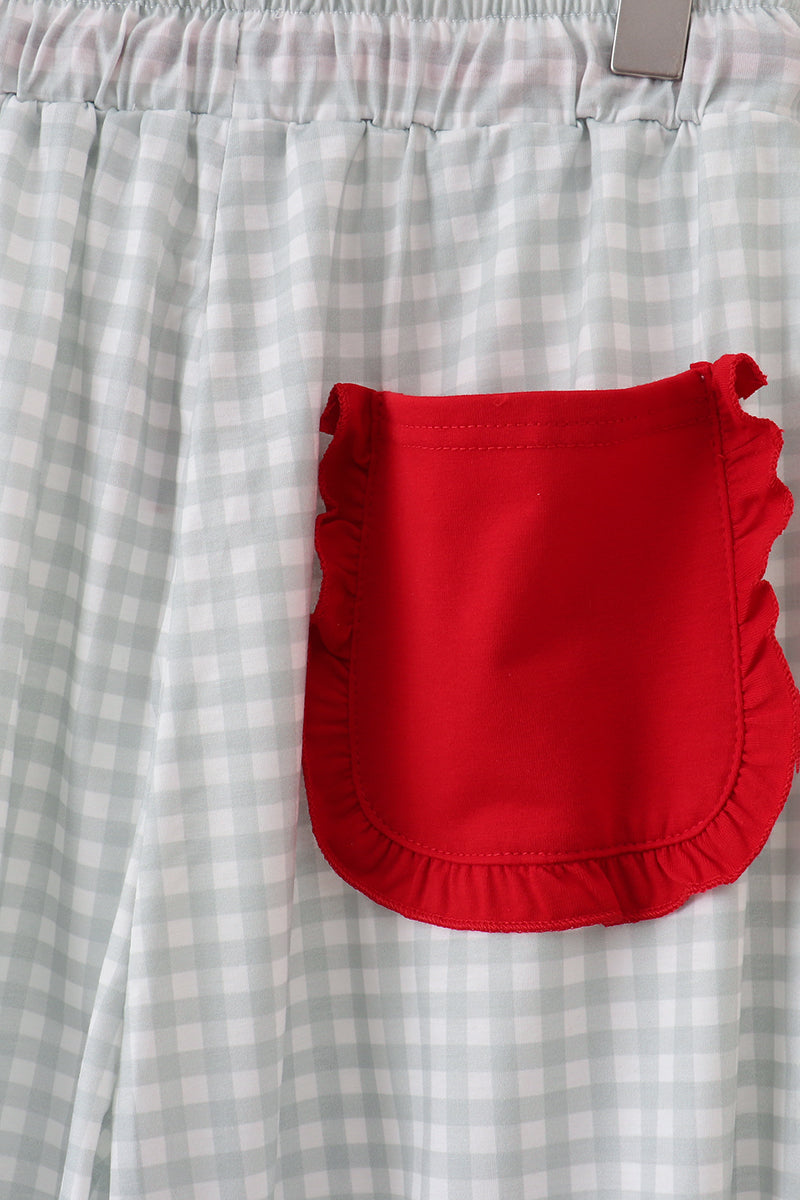 Sage gingham mom pajama pants