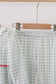 Sage gingham ribbon bow ruffle pants set