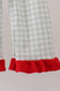 Sage gingham ribbon bow ruffle pants set