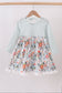 Mint floral stripe dress
