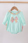 Blue bow floral applique ruffle bubble