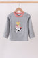 Gray farm applique top