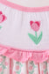Floral tulip smocked bow bubble