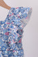 Blue floral ruffle jumpsuit