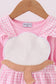 Pink cotton applique gingham 2pc set