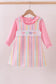 Multicolored heart smocked 2pc set
