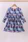 Blue frozen print bamboo dress