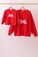 Red bow applique mom&me top